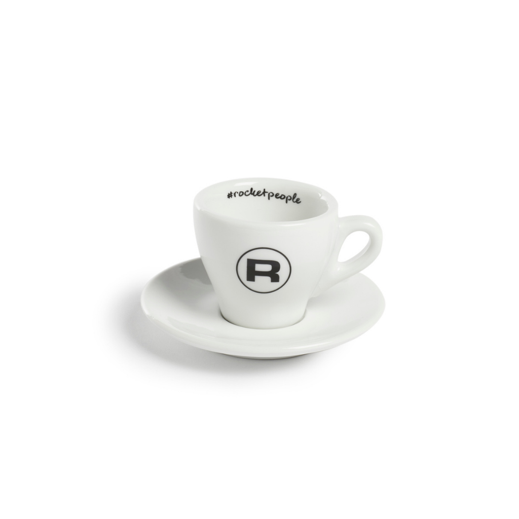 J.L Coquet Hémisphère White double espresso cup and saucer