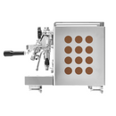 Side view of Rocket Espresso Appartamento showing copper accents