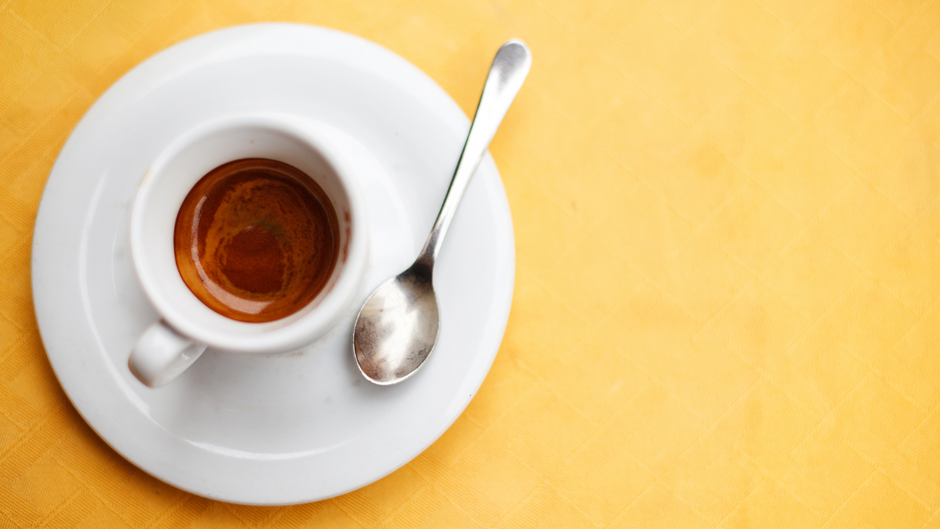 double espresso yellow background