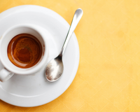 double espresso yellow background