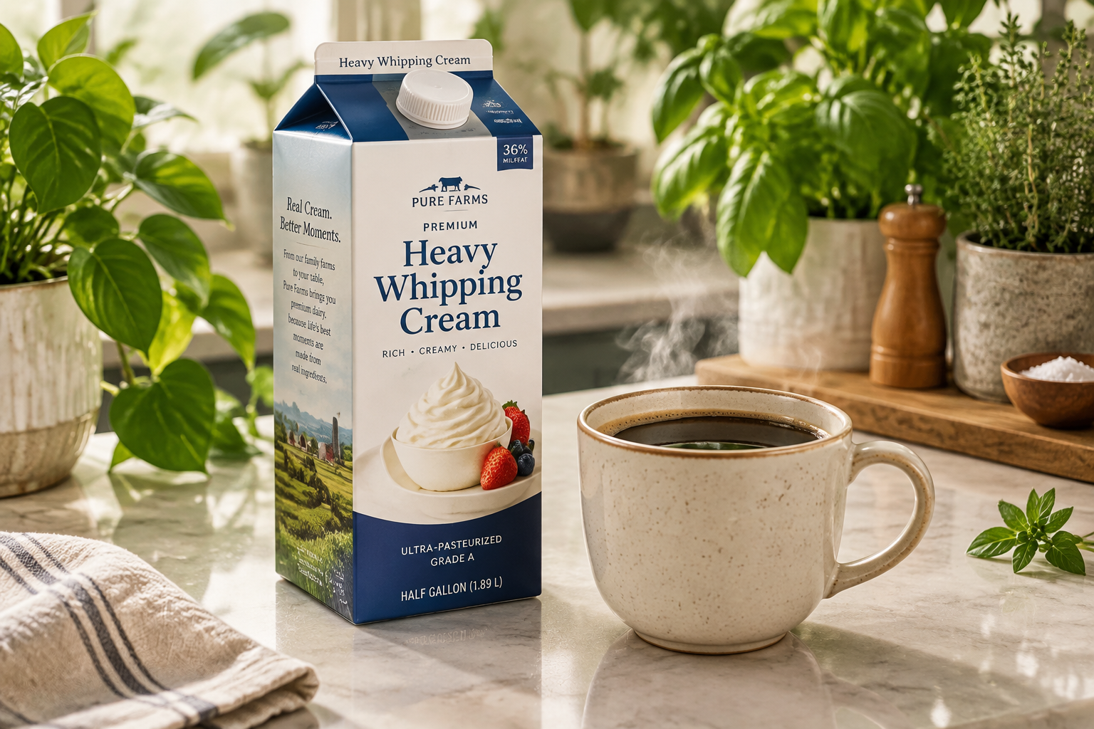 Can you use heavy whipping cream in coffee?