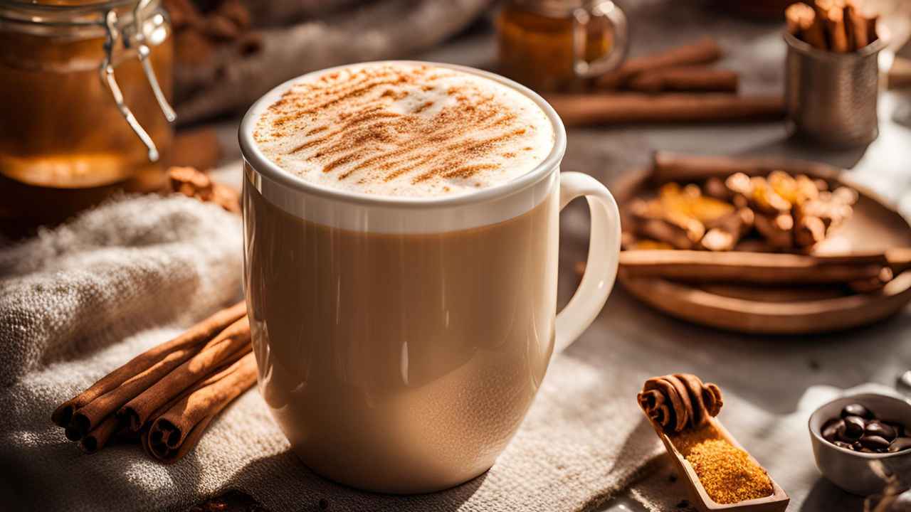 honey cinnamon oat milk latte