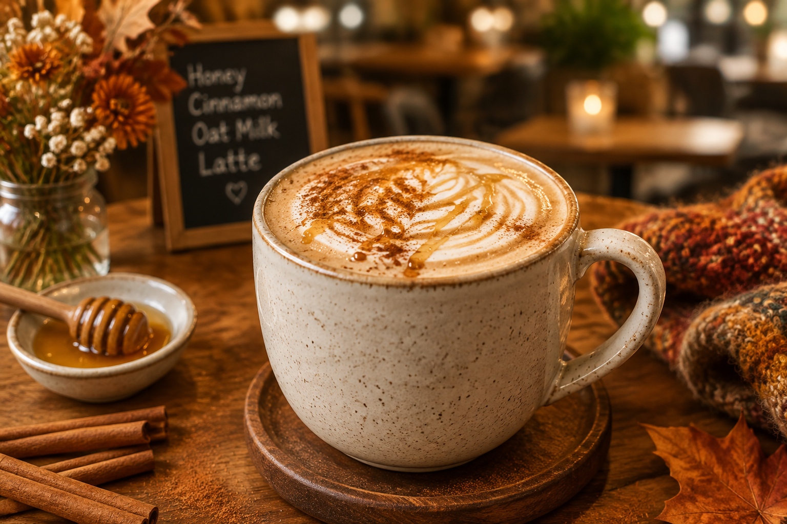 Honey Cinnamon Oat Milk Latte