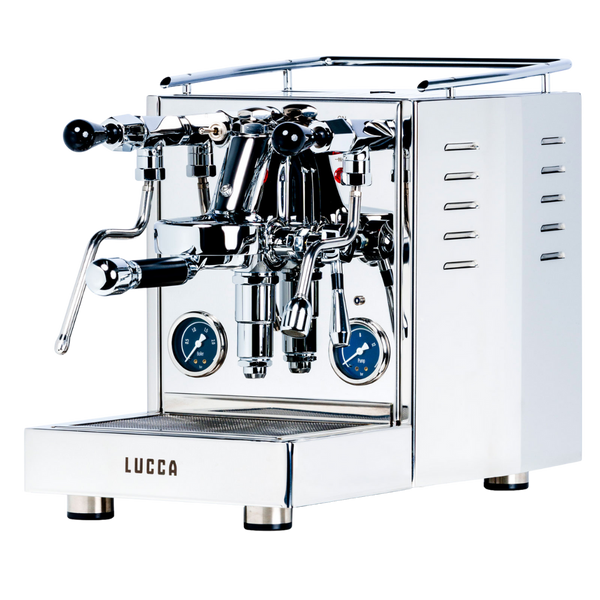 lucca x58 espresso machine wood countertop