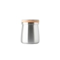 Stainless Steel: Acaia 58mm medium dosing cup with wooden storage lid in Stainless Steel