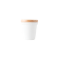 Cool White: Acaia 58mm dosing cup with wooden storage lid in Cool White