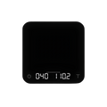 Pitch Black: Acaia Pearl coffee scale in Pitch Black with LED display lit