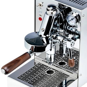 lucca solo espresso machine stainless steel top view