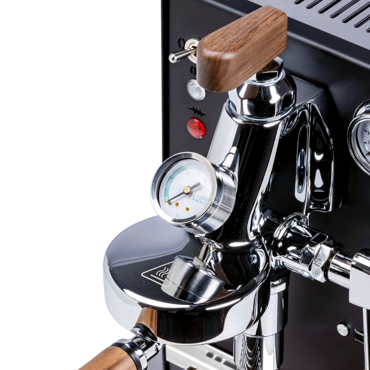 lucca solo flow control black espresso machine group head and flow control module