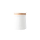 Cool White: Acaia 58mm medium dosing cup with wooden storage lid in Cool White