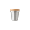 Stainless Steel: Acaia 58mm dosing cup with wooden storage lid in Stainless Steel
