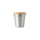 Stainless Steel: Acaia 58mm dosing cup with wooden storage lid in Stainless Steel