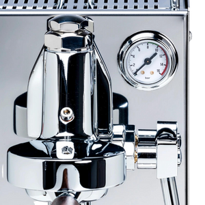 lucca solo espresso machine stainless steel pressure gauge view