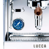 lucca sunto stainless steel espresso machine closeup
