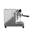 Lelit Mara X3 stainless steel espresso machine, side profile view showing compact footprint and 58mm portafilter
