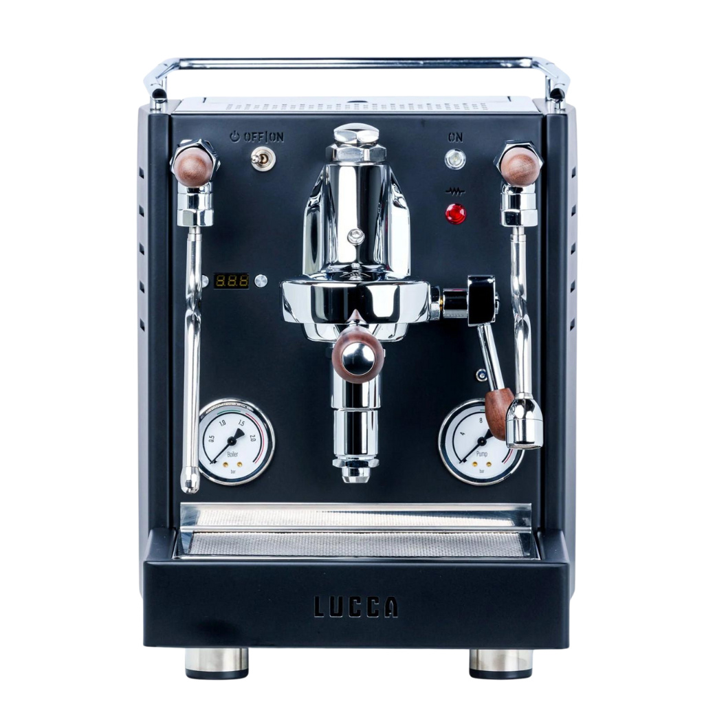 lucca x58 espresso machine black front view