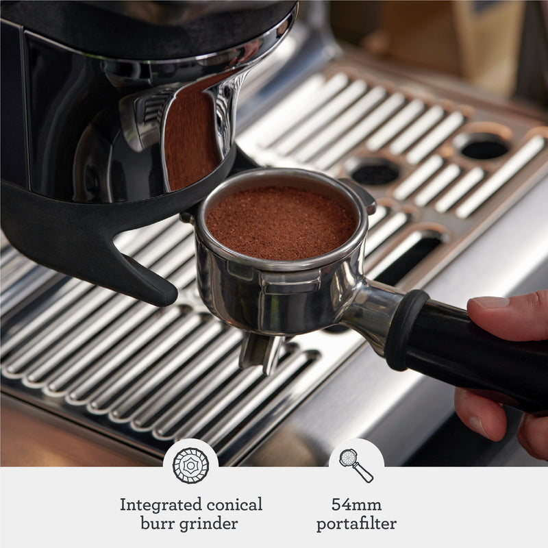 breville espresso machine portafilter with coffee