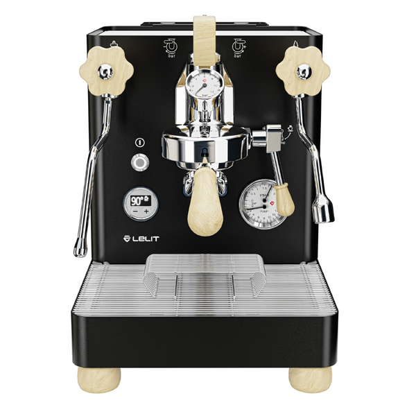 Lelit Bianca V3 dual boiler flow control espresso machine with maple accents