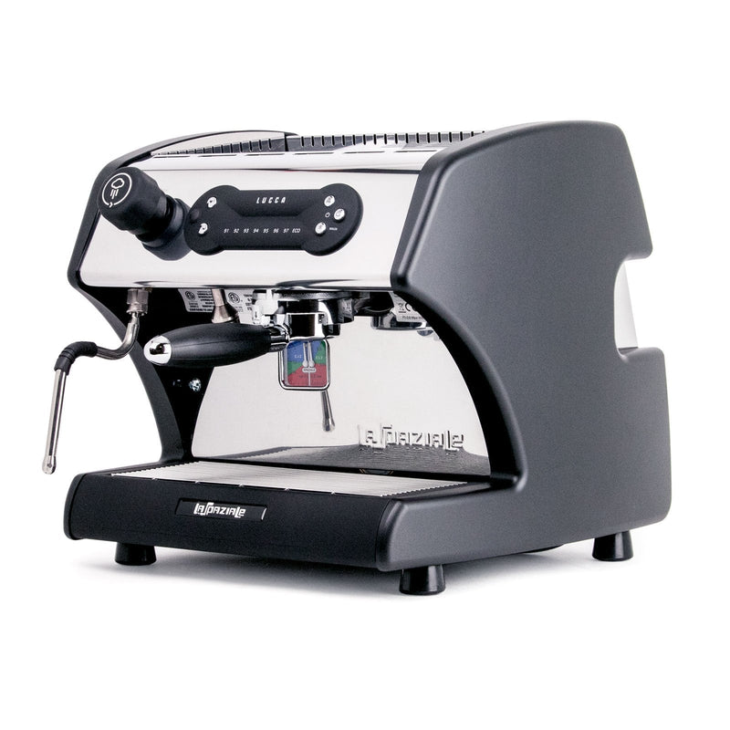 LUCCA A53 Direct Plumb espresso machine, angled front view