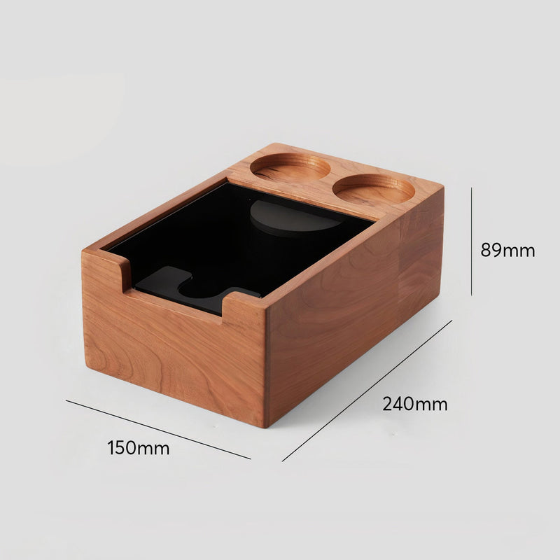 Wooden product with dimensions labeled on a gray background