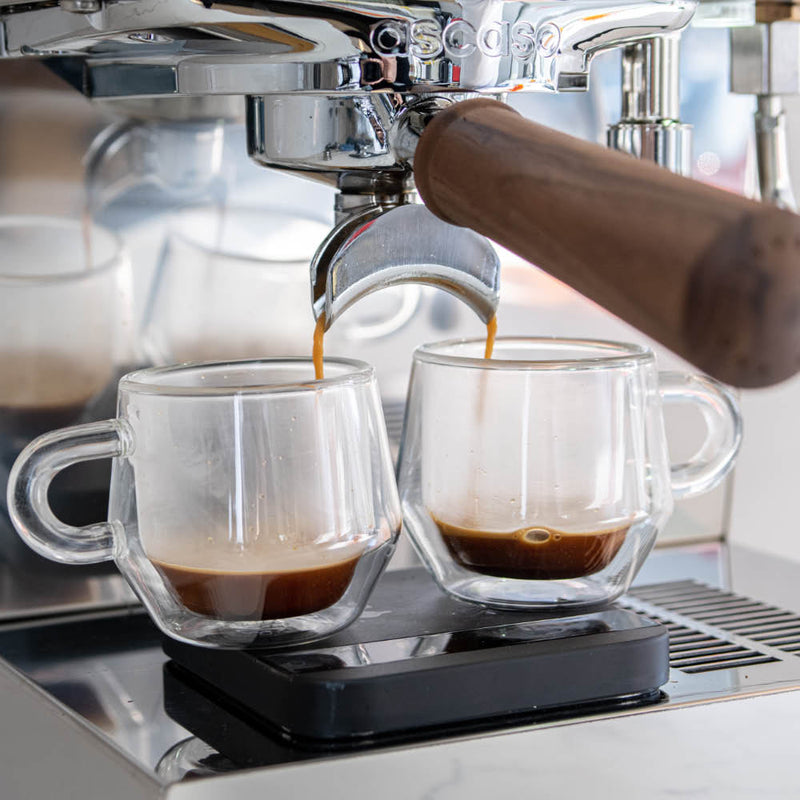 ascaso steel duo espresso machine white espresso shots