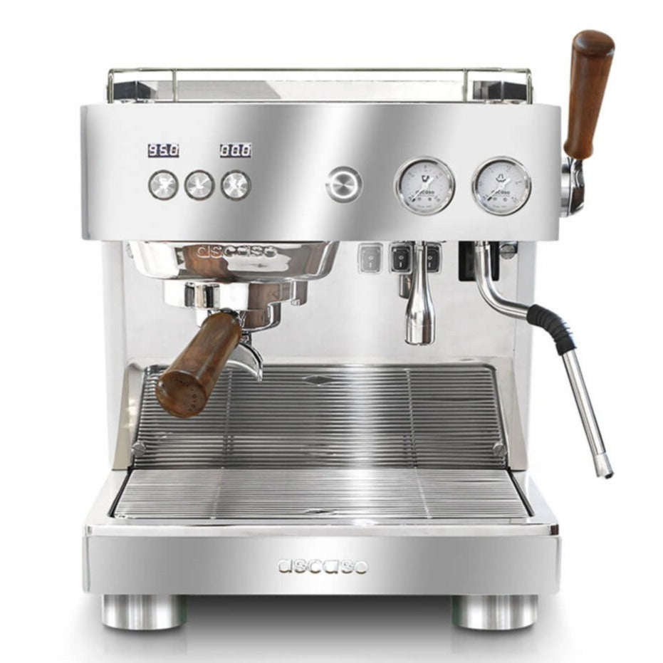 ascaso baby t plus espresso machine stainless steel front view