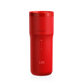 Red Ember mug with digital display on a white background
