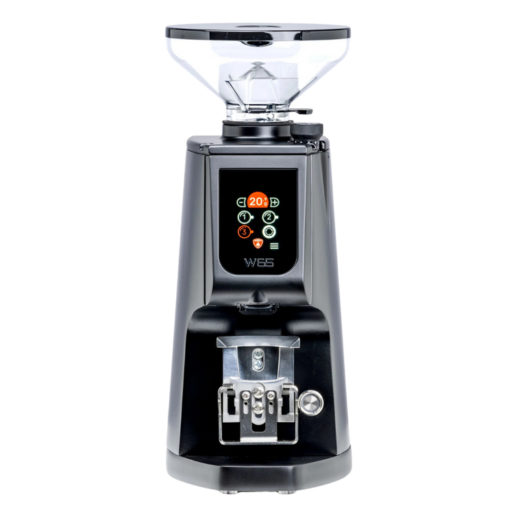 eureka atom 65 w coffee grinder front facing