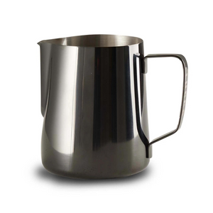 lucca milk steaming pitcher black